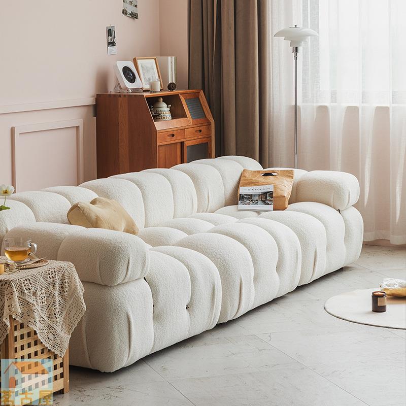 北歐模塊布藝沙發小戶型網紅面包現代簡約侘寂風日式沙發