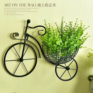 創意自行車歐式鐵藝壁飾壁掛花架花籃客廳陽臺墻上懸掛花籃裝飾品