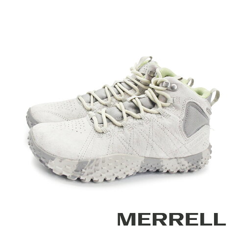MERRELL(女)Wrapt Mid Wp 中筒麂皮休閒鞋 女鞋-淺灰粉色 0
