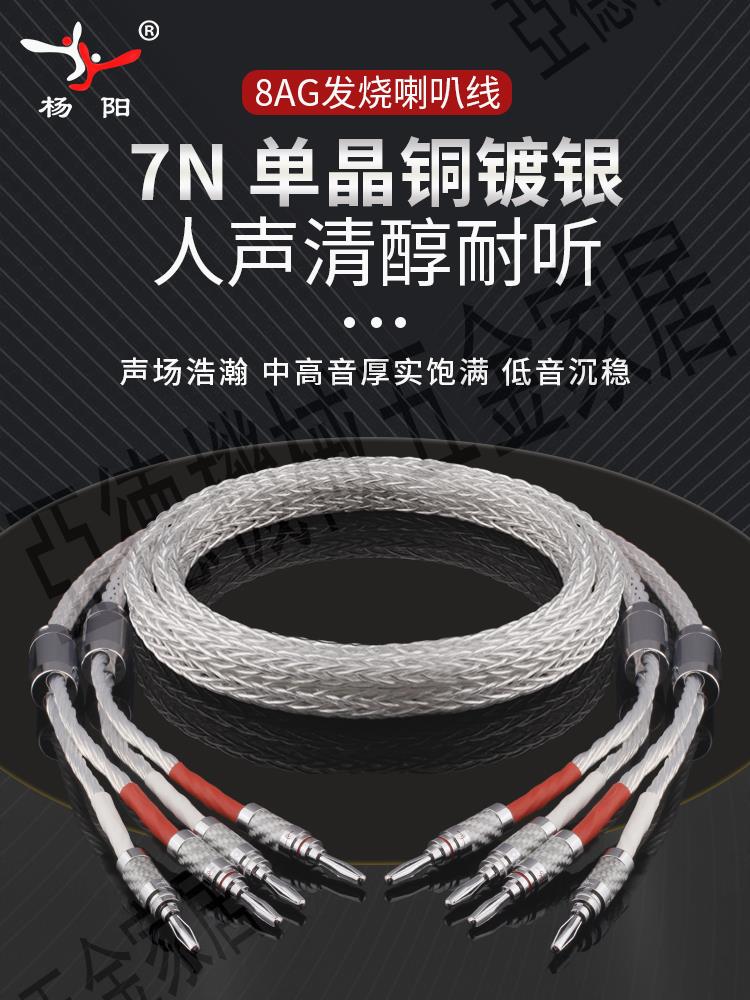 楊陽發燒音響線7N單晶銅鍍銀喇叭線16股HIFI音頻線功放音箱連接線【亞德機械五金家居】
