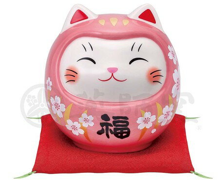 大賀屋 日貨 招財貓 彩繪 不倒翁 存錢盒 擺飾 擺件 裝飾 招財 招福 吉祥 過年 大開運 正版 J00050224