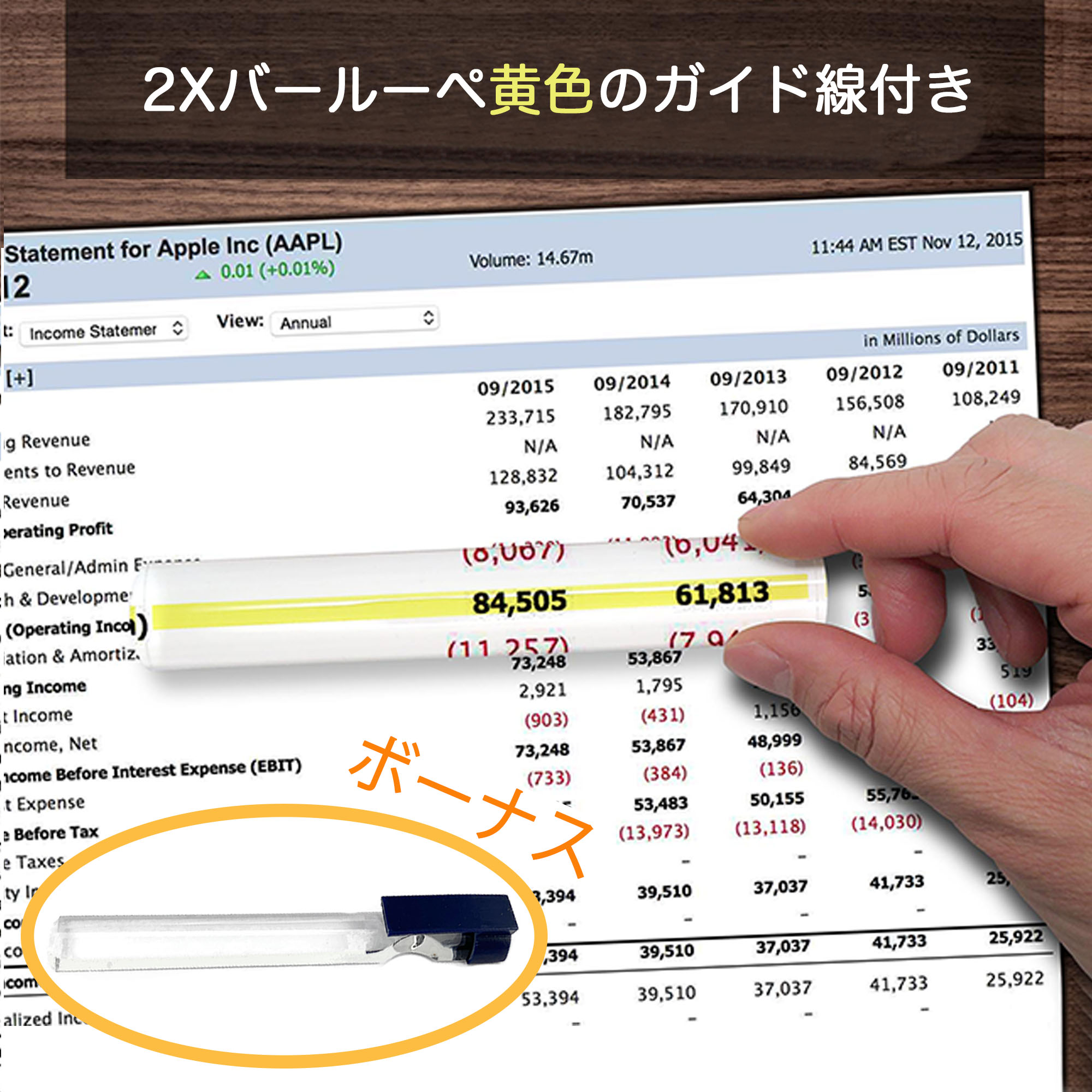 【Magpro】2X棒型放大鏡附螢光閱讀輔助線【直送日本專用 台灣消費者請勿下單】