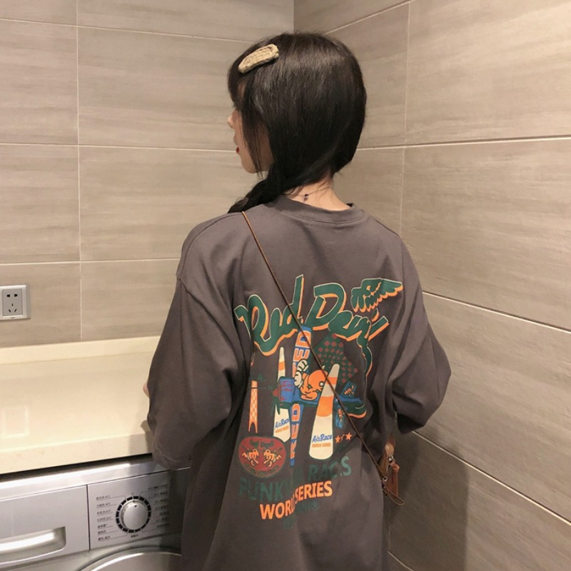 短袖上衣 短袖t恤 女裝 女上衣 女裝 衣服 寬鬆上衣 韓版t 夏季女裝 女裝 女生衣服 可愛t恤【台灣現貨】 治裝激推 2