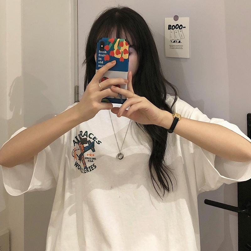 短袖上衣 短袖t恤 女裝 女上衣 女裝 衣服 寬鬆上衣 韓版t 夏季女裝 女裝 女生衣服 可愛t恤【台灣現貨】 治裝激推 4