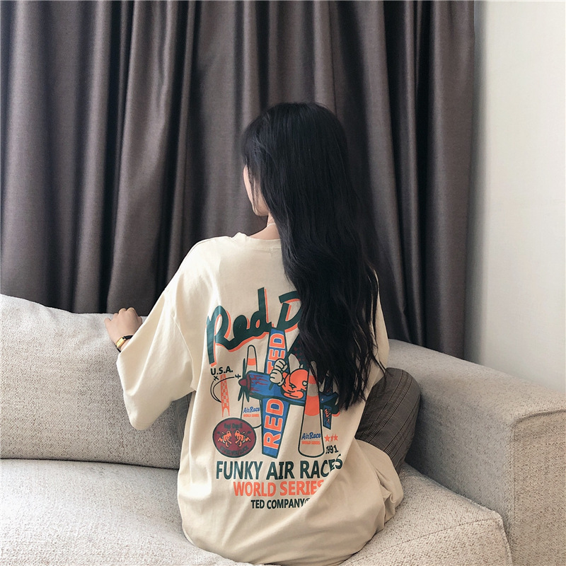 短袖上衣 短袖t恤 女裝 女上衣 女裝 衣服 寬鬆上衣 韓版t 夏季女裝 女裝 女生衣服 可愛t恤【台灣現貨】 治裝激推 5