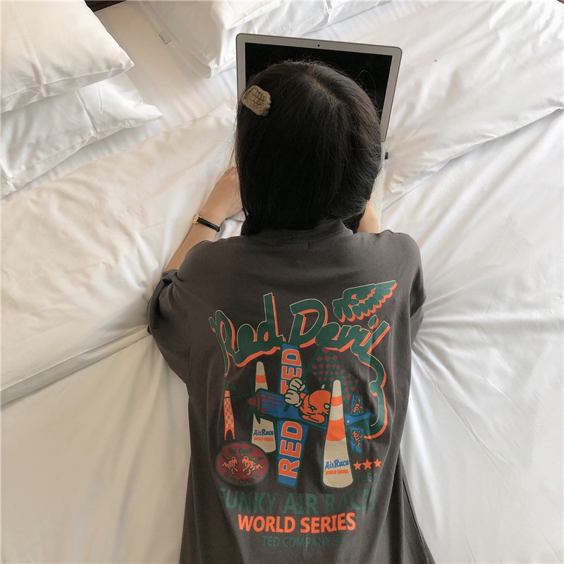 短袖上衣 短袖t恤 女裝 女上衣 女裝 衣服 寬鬆上衣 韓版t 夏季女裝 女裝 女生衣服 可愛t恤【台灣現貨】 治裝激推 8