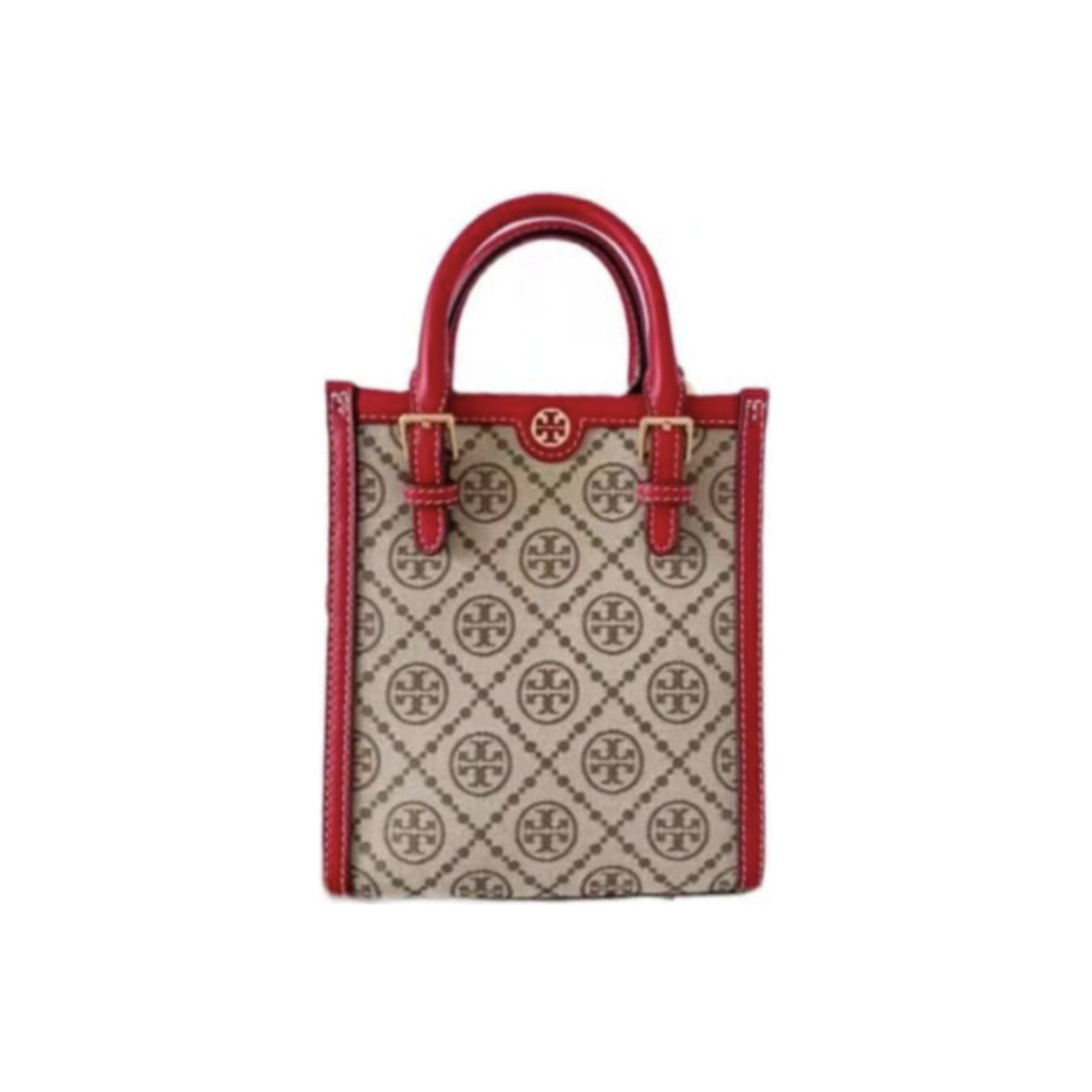 精選★TORY BURCH T MONOGRAM 提花迷你托特手提包 87146 (藍色現貨) ~【母親節禮物★菲尼斯 國際精品3折起 春夏新品 換季下殺】 2