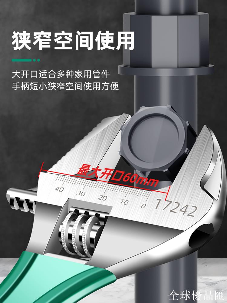 【全球優品匯】保聯開口活動扳手萬能短柄板手工具套裝活口扳子活多功能衛浴扳手