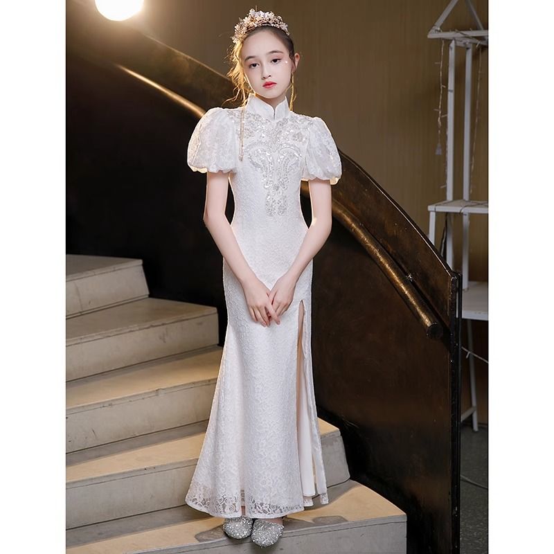 【時尚裙擺】女童旗袍演出服2025新款模特走秀鋼琴演奏小主持人服中大童中國風