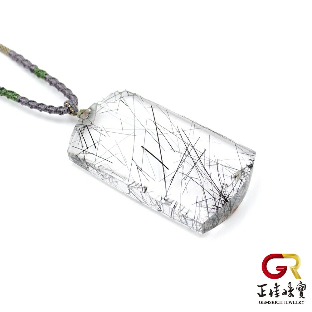 黑髮晶 冰種幽靈黑髮晶無事牌 28g 黑髮晶項鍊 925銀白K 正佳珠寶 4