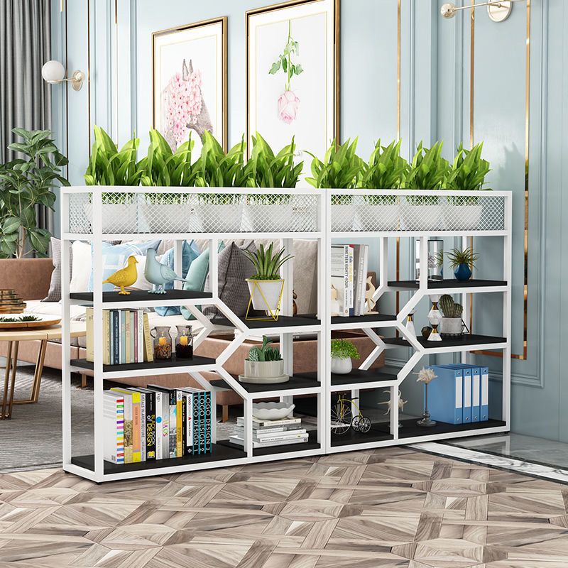 【最低價】【公司貨】鐵藝隔斷置物架書架餐廳裝飾屏風落地書柜家用客廳辦公室玄關花架 2