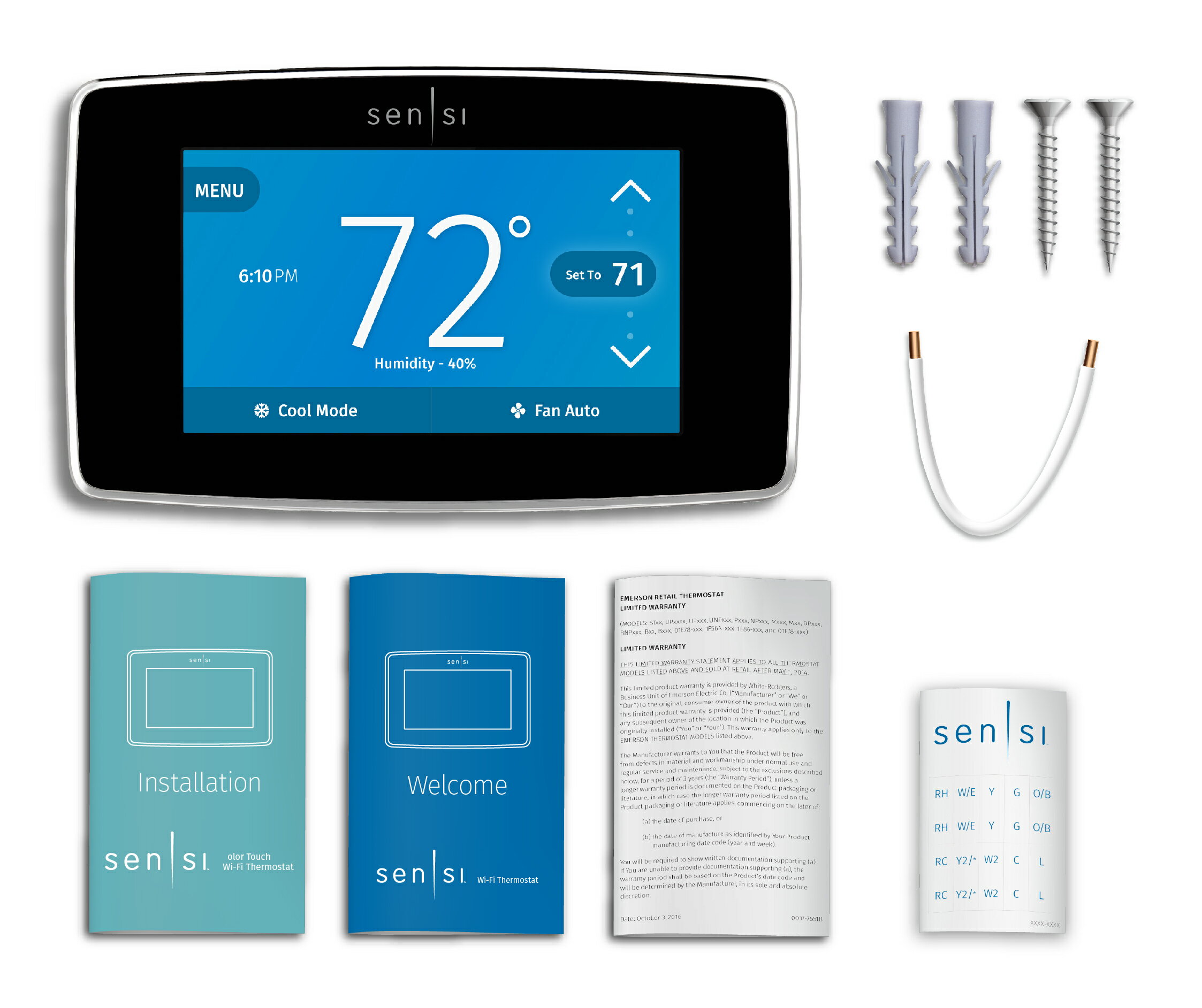 Emerson Thermostats: Emerson Sensi Touch Wi-Fi Thermostat For Smart ...