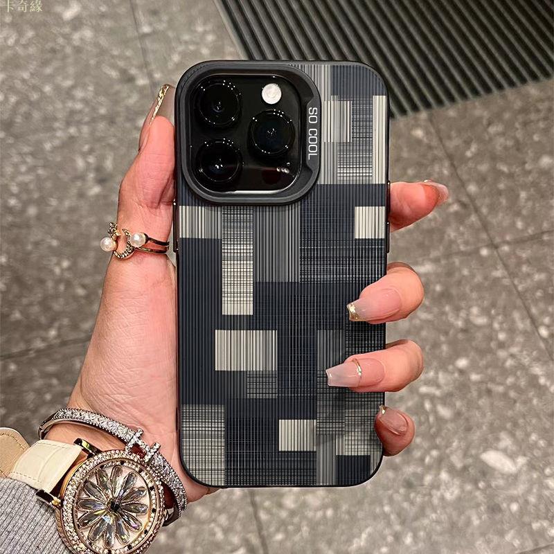 錯落感朦朧感適用於iPhone15/14/13手機殼14Promax磨砂11/12防摔xs/xr軟