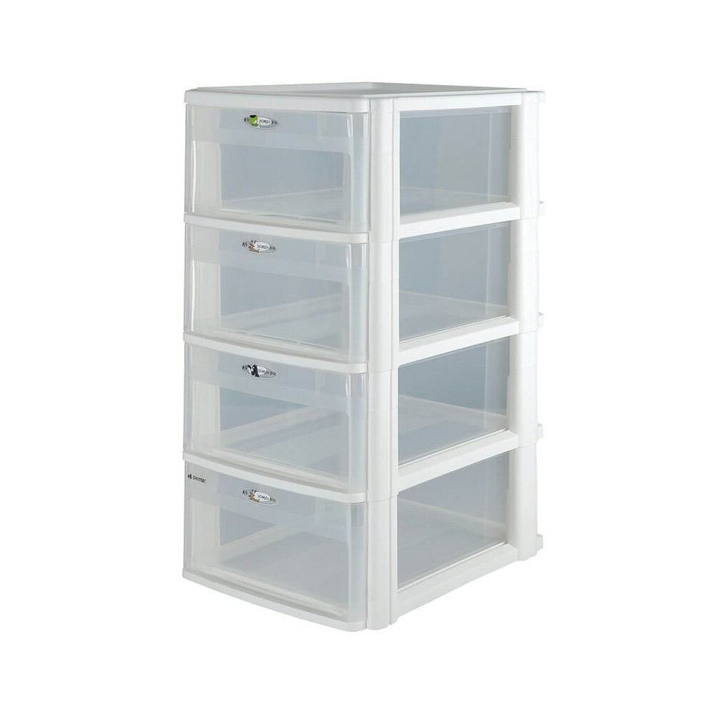 樹德SHUTER 四層 魔法收納力A4玲瓏盒 白櫃透明抽 /組 PC-2440