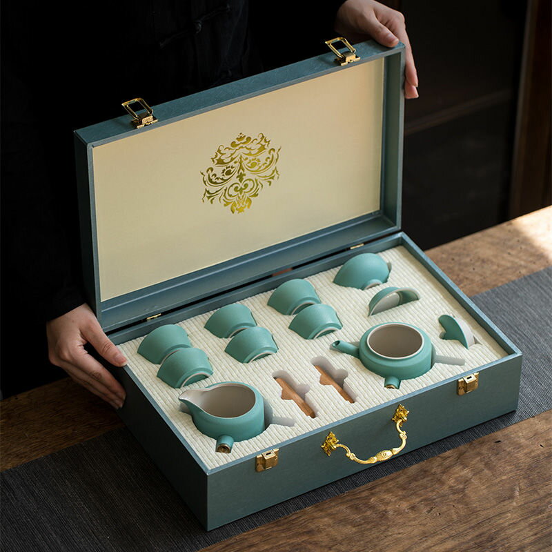 粗陶功夫茶具小套裝整套日式家用簡約客廳陶瓷泡茶壺禮品定制LOGO