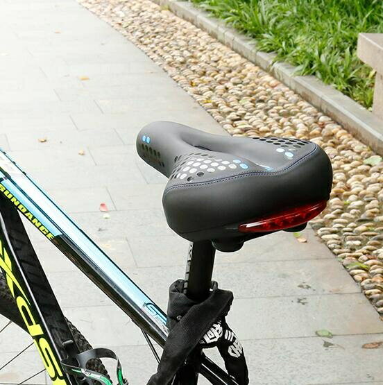 西騎者自行車坐墊加厚鞍座山地車座墊超軟彈性帶尾燈坐墊單車配件