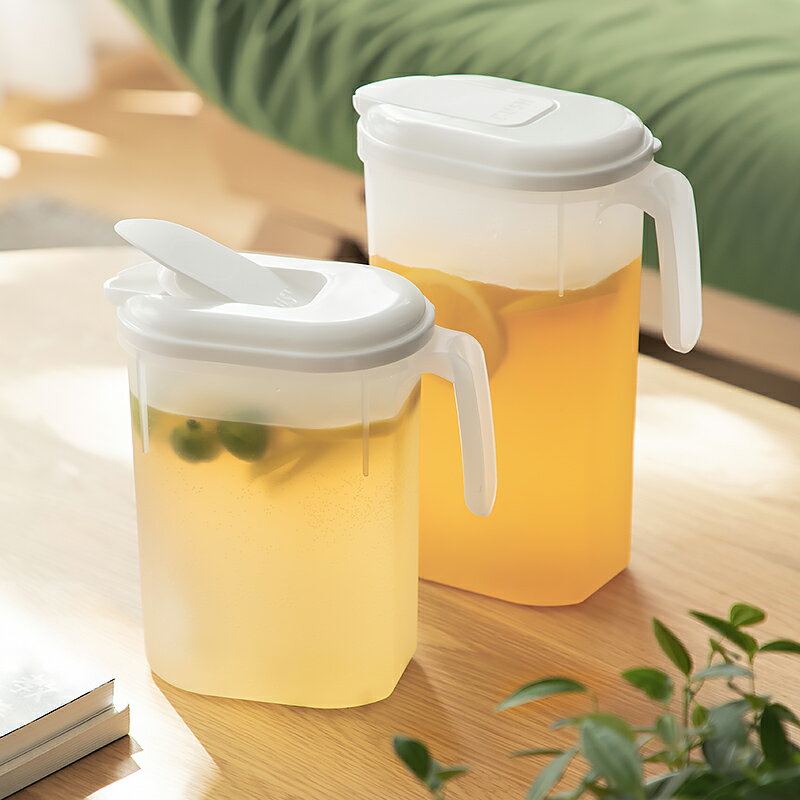 日式冷水壺家用冰箱飲料果汁涼水壺塑膠冰水桶檸檬水果茶泡茶壺