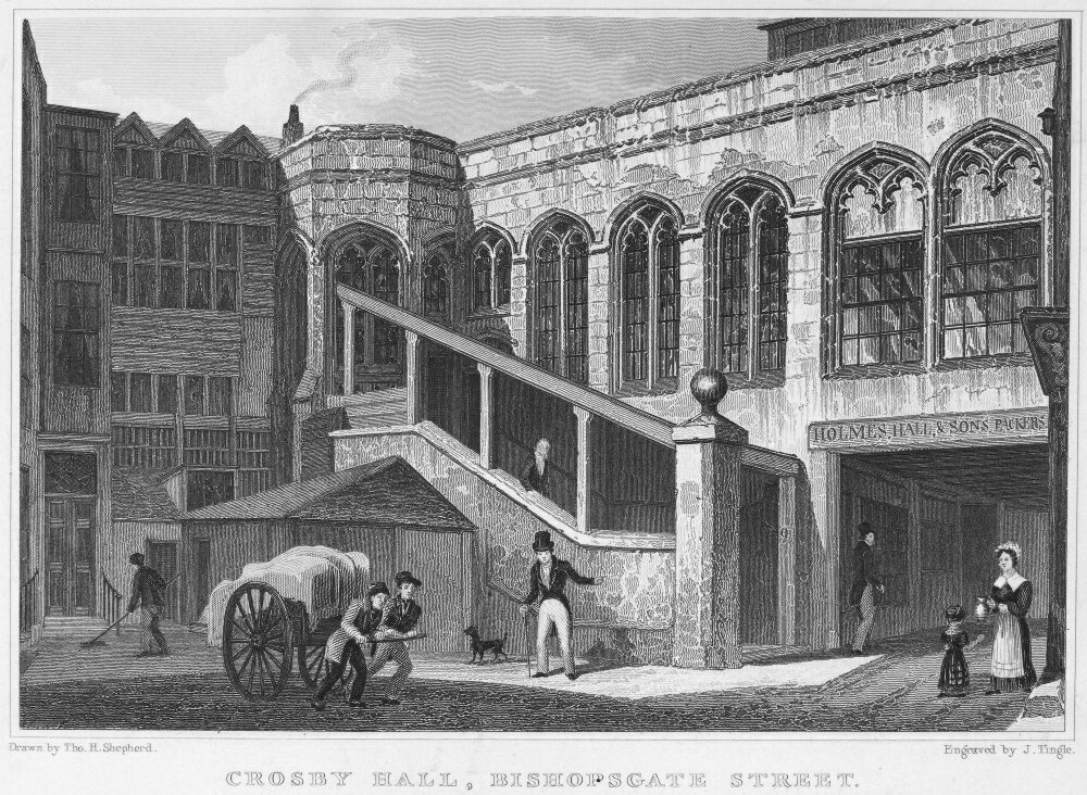 Posterazzi: England London 1830 NCrosby Hall Bishopsgate Street Line ...