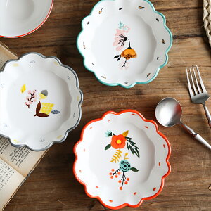 日式碗碟套裝家用餐具陶瓷碗盤一人食早餐麥片碗創意網紅個性組合