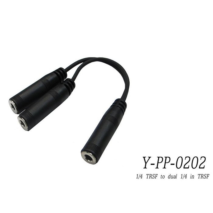 台製 Stander Y-PP-0202 6.3mm 立體聲母頭轉 兩個 6.3mm 母頭音源訊號分接線【唐尼樂器】