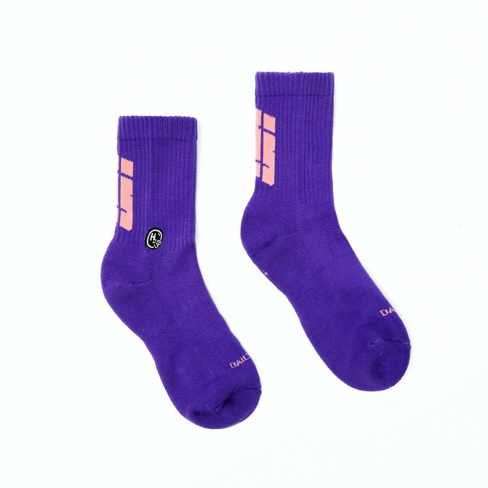 【滿額現折300】HOWDE LAB 螢光世代 紫 粉LOGO 中高筒襪 男女 19FW01PL