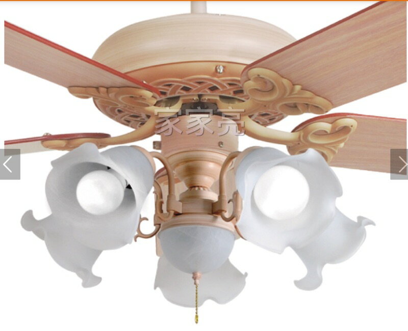 楓光吊扇 52吋 南法鄉村 玉米絲 吊扇 搭載五燈燈具組 E27燈泡另計 適用坪數6-8坪 可加購遙控器 (A Light) 1