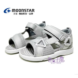 Moonstar月星 童鞋 HI系列 速乾 箱型後套 運動涼鞋 [MSC22817] 灰【巷子屋】