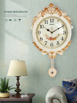 掛鐘 歐式鐘錶創意搖擺時尚掛表復古靜音大客廳時鐘臥室石英鐘家用『CM1625』