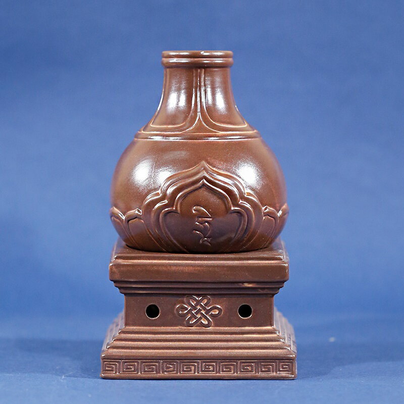 藏式復古陶瓷煙供爐居室佛堂塔型浮雕香爐供佛火供施食煨桑爐