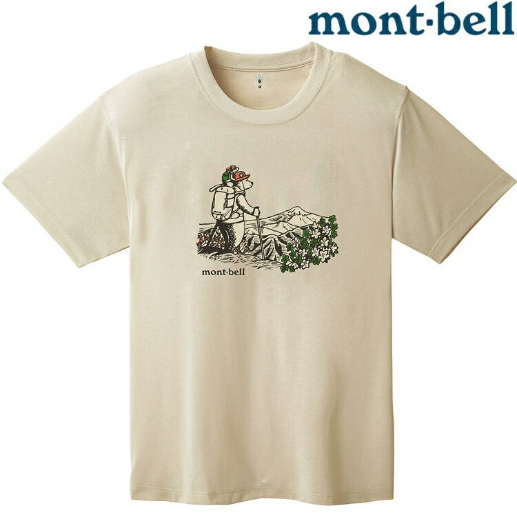 Mont-Bell Wickron 中性款 排汗衣/圓領短袖 1114845 Hiking Bear IV 象牙白