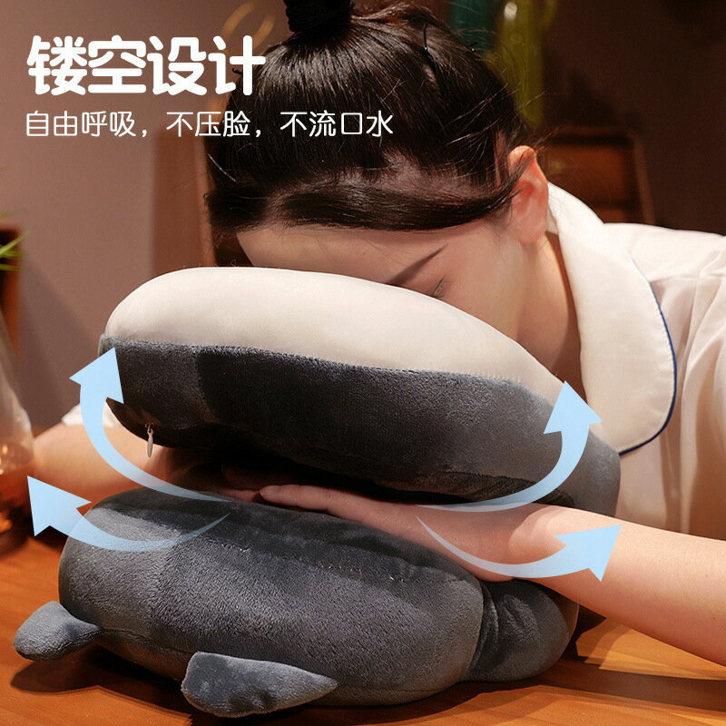 快速出貨 公司貨 水晶超柔可愛卡通大鼻子鼻涕系列動物午睡枕辦公室教室午睡枕神器