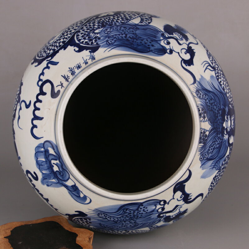 大清康熙年青花龍紋梅瓶景德鎮仿古舊貨瓷器古玩古董家居擺件| 協貿國際