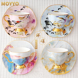 moyyo咖啡杯歐式小奢華英式田園風下午茶具套裝骨瓷紅茶杯碟陶瓷