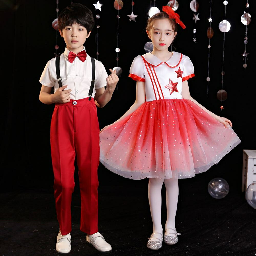 六一兒童演出服合唱服大合唱團男女童禮服舞蹈小學生朗誦表演服裝