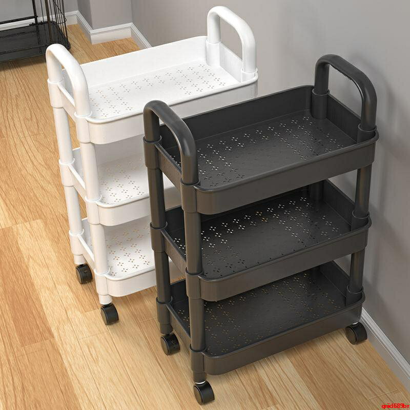 超級實用 多場景使用 小推車置物架落地廚房移動衛生間浴室臥室床頭零食收納書架子