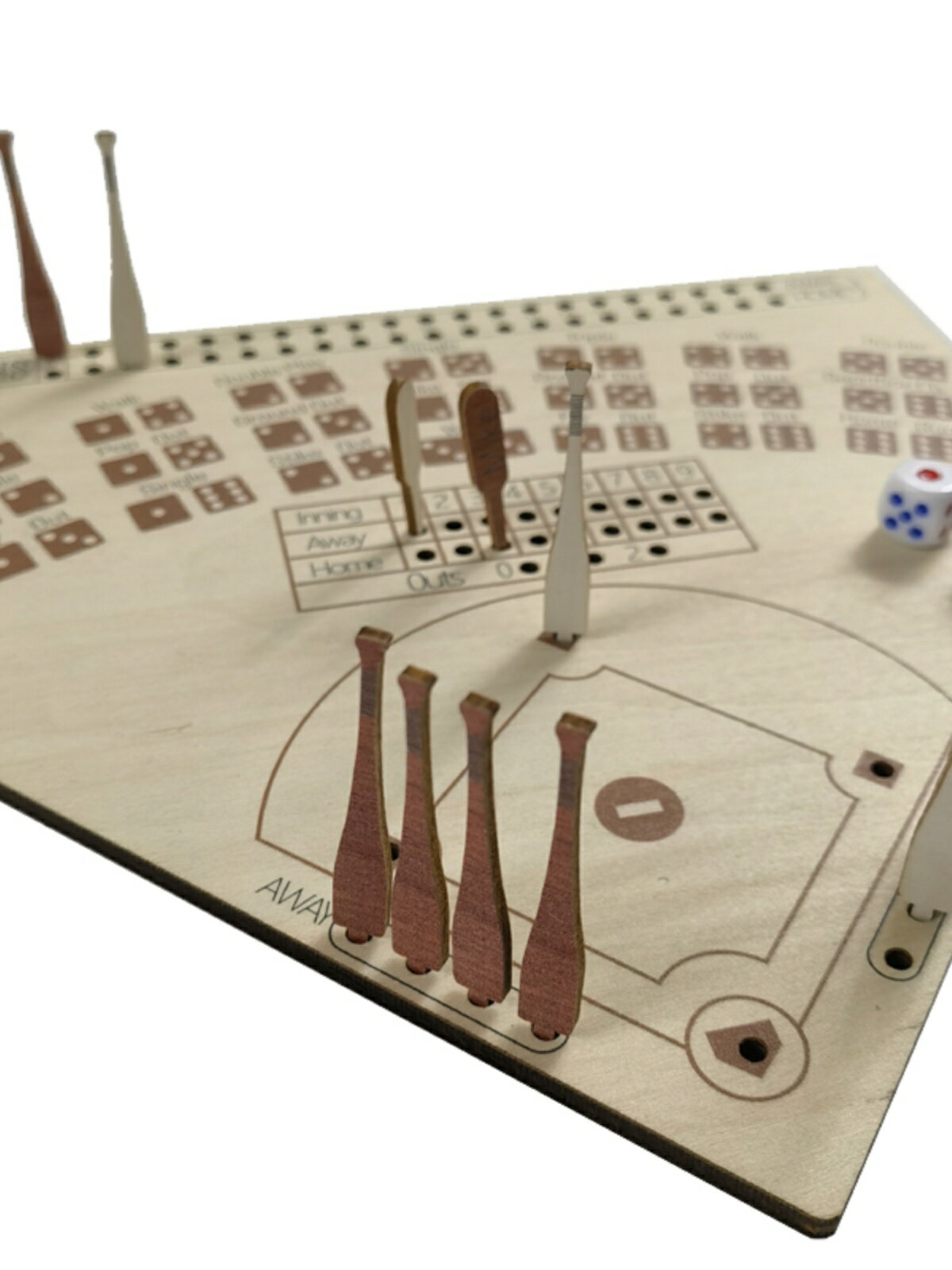 BF木質棒球壘球比賽桌遊骰子棒球規則棋盤遊戲