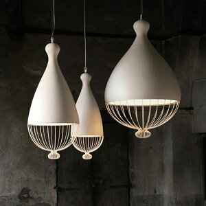 北歐風格簡約現代家用大氣餐廳燈飾創意個性鳥籠燈具客廳loft吊燈