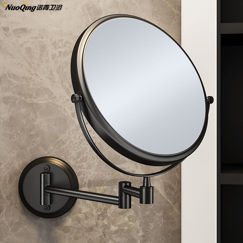 【免運】可開發票 浴室放大化妝鏡衛生間可伸縮雙面鏡子免打孔墻上壁掛式酒店折疊鏡