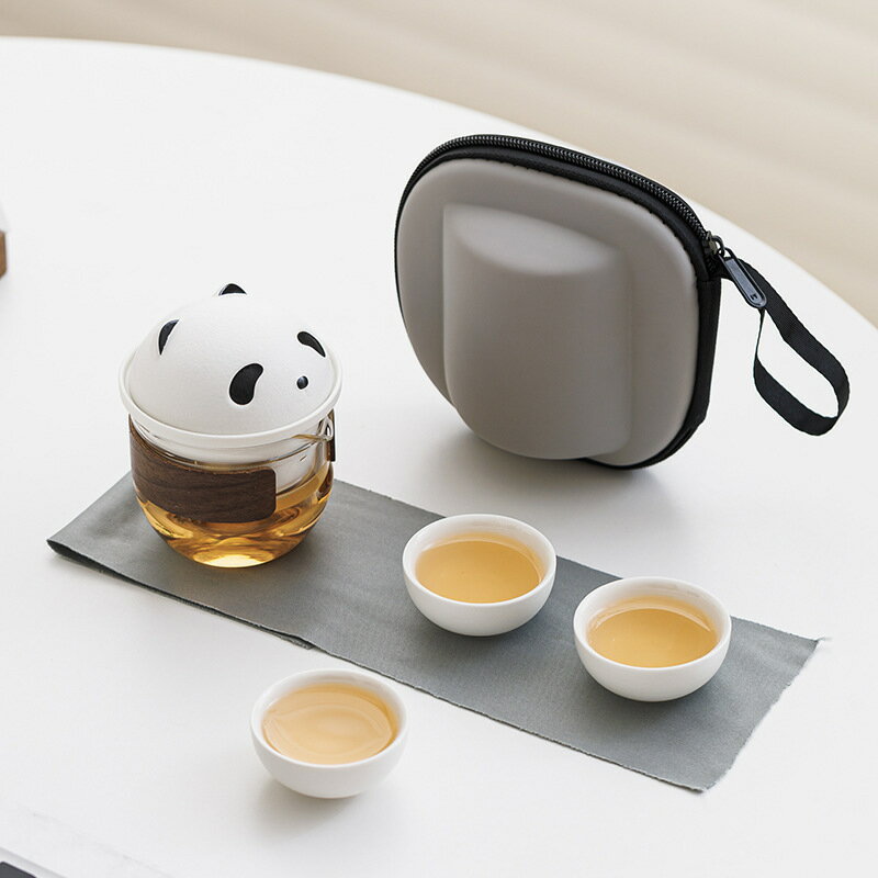 快速出貨 公司貨 成都文創熊貓旅行茶具戶外便攜旅行快客杯團建會議年會商務伴手禮