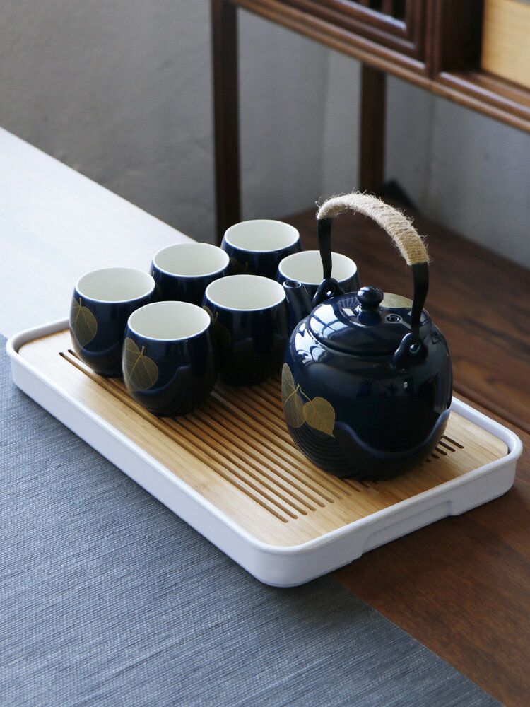景德鎮陶瓷茶具套裝家用茶壺茶杯茶盤現代簡約客廳中式日式大號