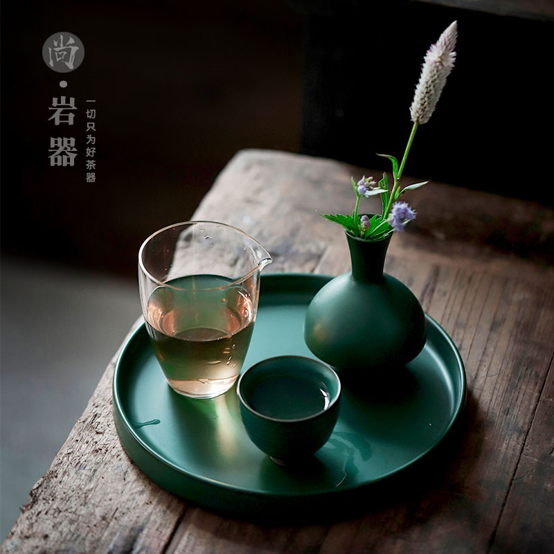 陶瓷家用茶盤小型日式復古風干泡盤小茶臺茶托盤輕奢現代茶具盤托