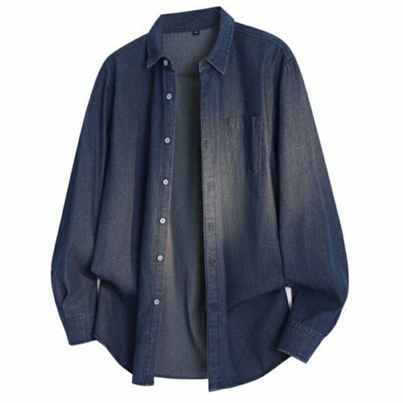 【巴黎精品】現貨+預購 美式復古牛仔襯衫經典牛仔外套秋冬長袖上衣寬鬆大碼休閒男裝-翻領寬鬆3色a1ma23