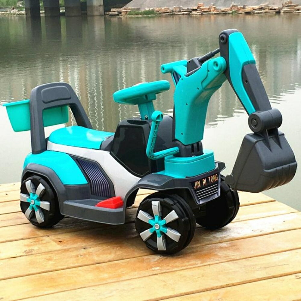 玩具車 兒童電動挖掘機男孩玩具車挖土機可坐可騎大號鉤機不帶遙控工程車