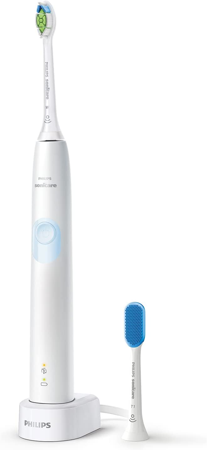 【折300+10%回饋】【日本代購】飛利浦Sonicare Protect Clean 白色淺藍色電動牙刷無強度設定白色加倍刷頭HX6809/71