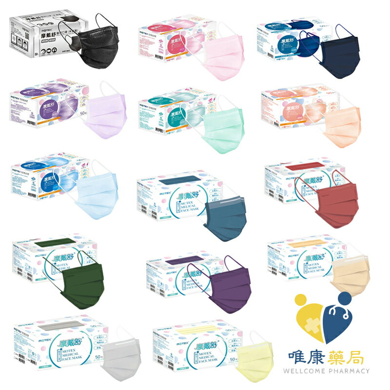 MOTEX 摩戴舒 雙鋼印 (50片(盒) 平面醫用口罩 原廠公司貨 唯康藥局