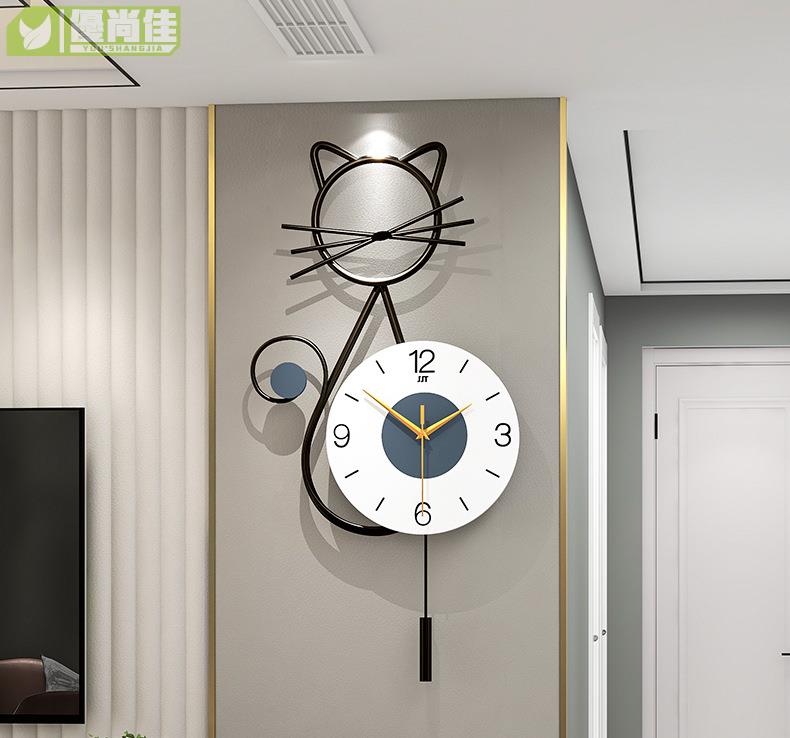 歐式輕奢掛鐘客廳時尚現代簡約時鐘掛墻家用裝飾創意鐘表