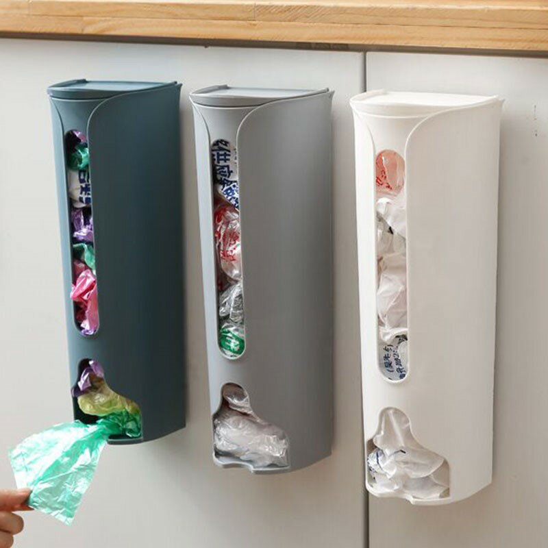 廚房抽取式免打孔壁掛方便袋子垃圾袋收納盒神器塑料袋整理收集器