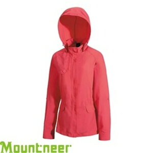 【Mountneer 山林 女 抗UV休閒外套 珊瑚紅】21J08/休閒外套/防曬外套