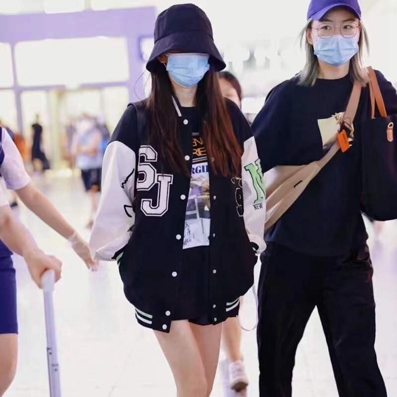 2021秋冬明星楊冪同款BOY棒球服夾克外套男女情侶寬松ins潮韓版