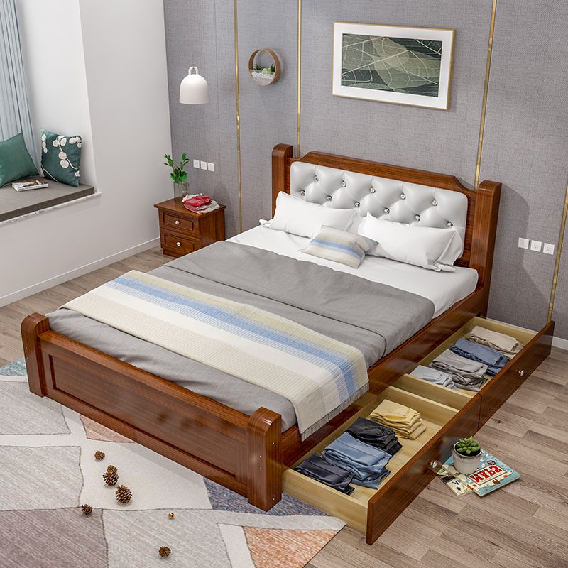 歐式實木床1.8米經濟型成人主臥雙人床1.5米家用1.2米單人床1米
